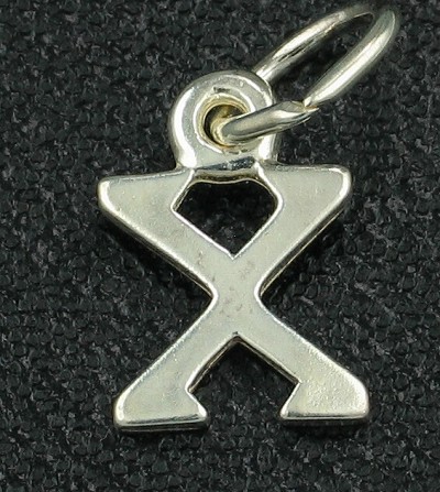 STG Sterling Silver Alphabet Charm - X 1