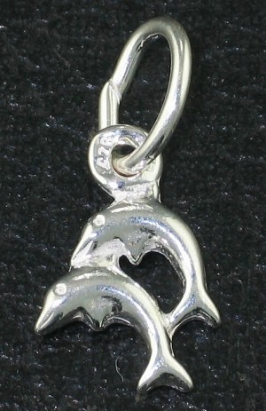 STG (Sterling Silver) Charm  -  Double Dolphin 1